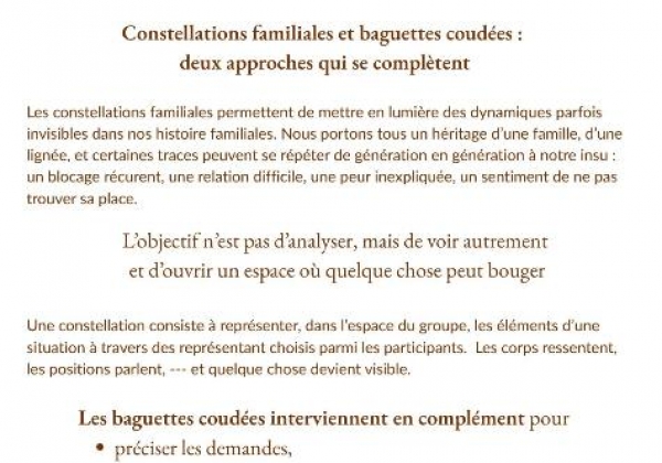 journée constellations familiales avec les baguettes coudées saint ay le 26 juillet 2026